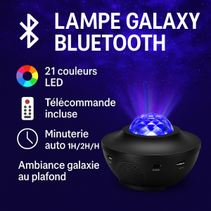 Lampe Galaxy Bluetooth Maroc Projecteur LED 21 couleurs