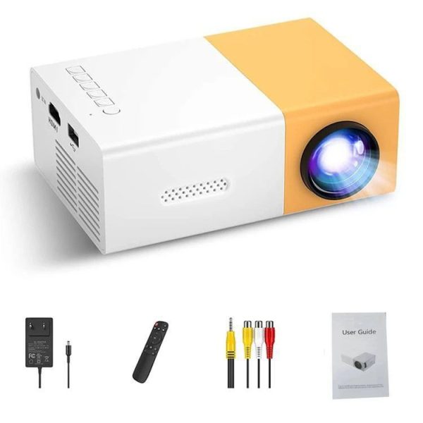 Projecteur LED Pro 1080p compact et portable, idéal pour visionner des films et vidéos en haute qualité, compatible avec smartphones.