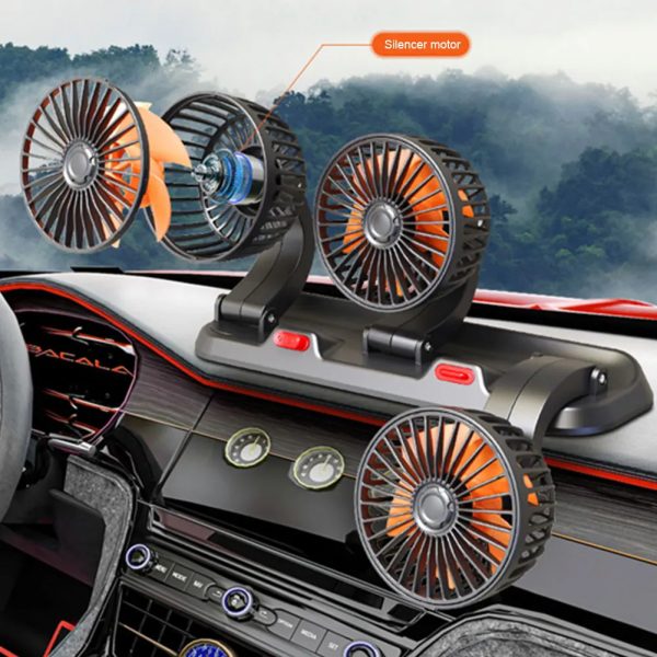 Ventilateur voiture 3 têtes Maroc rotatif 360 degrés