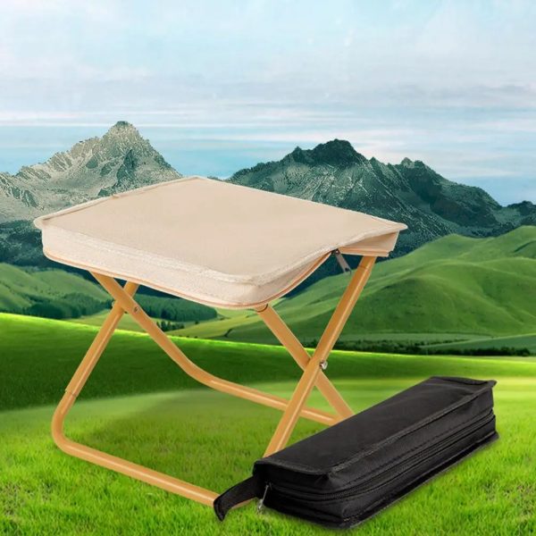 Mini chaise portable pliable dépliée pour camping et randonnée