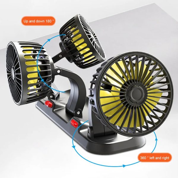 Ventilateur voiture 3 têtes Maroc rotatif 360 degrés
