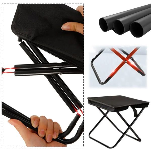 Mini chaise portable pliable dépliée pour camping et randonnée