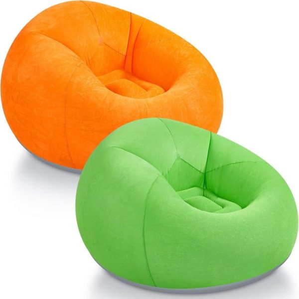 Chaise gonflable orange en PVC prête à l’utilisation