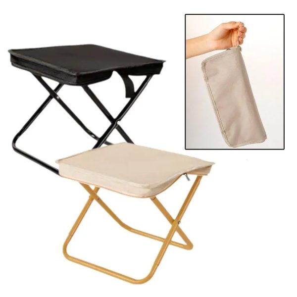 Mini chaise portable pliable dépliée pour camping et randonnée