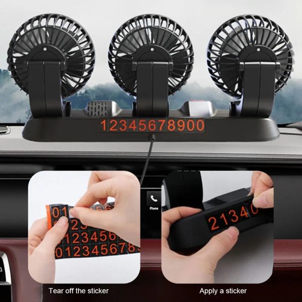 Ventilateur voiture 3 têtes Maroc rotatif 360 degrés
